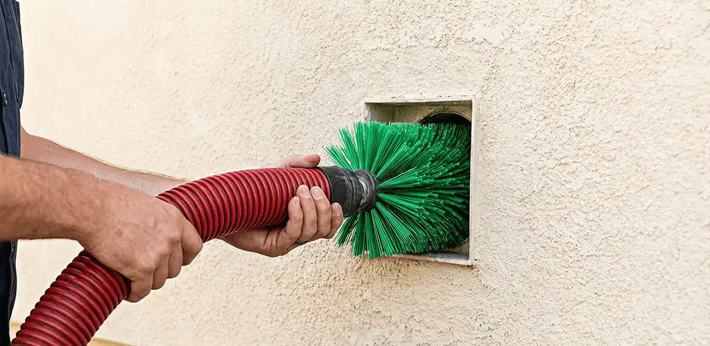 Air duct cleaning brush removing debris from a vent opening in Fort Lauderdale, FL