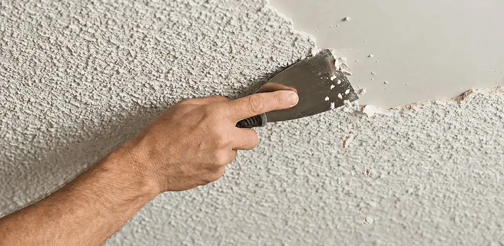 Popcorn ceiling removal scraping off textured ceiling finish in Fort Lauderdale, FL