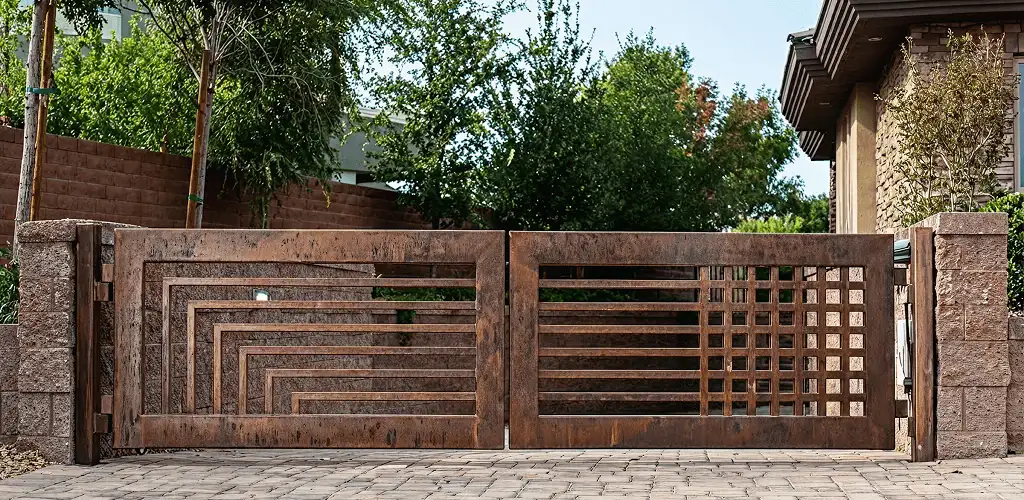 Custom driveway gate installation for a home entrance in Fort Lauderdale, FL