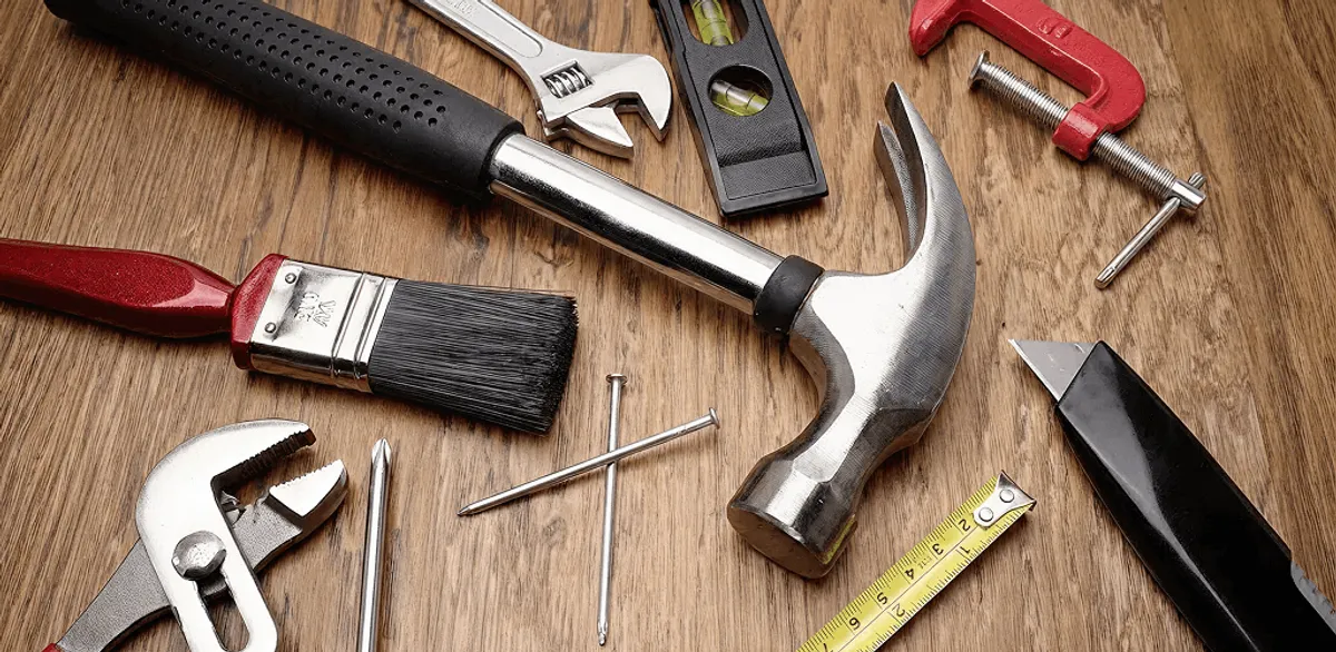 Handyman tools laid out for home repair and maintenance work in Fort Lauderdale, FL