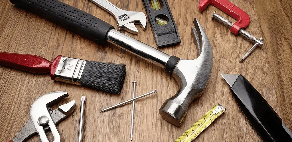 Handyman tools laid out for home repair and maintenance work in Fort Lauderdale, FL