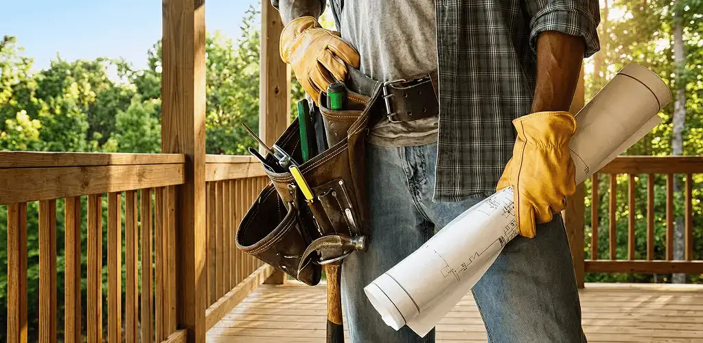 Professional handyman with tool belt ready for home repairs in Fort Lauderdale, FL