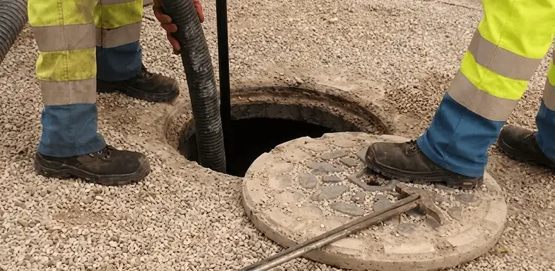 Drain cleaning crew clearing a sewer access point with professional equipment in Fort Lauderdale, FL