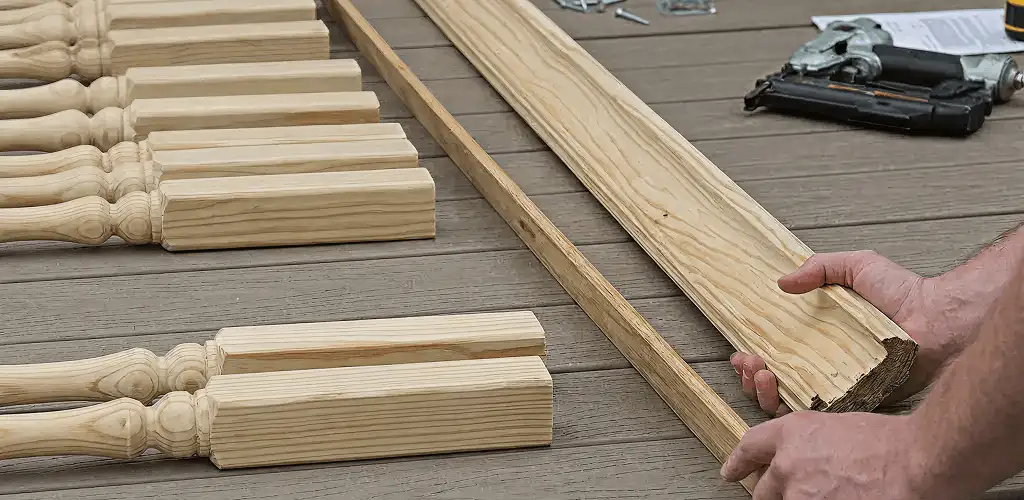 Handrail installation materials and wood components for stair rail work in Fort Lauderdale, FL